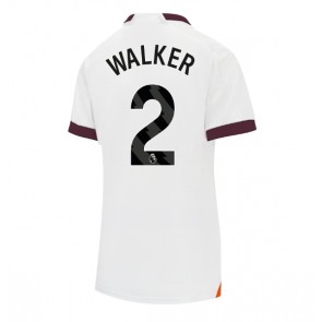 Manchester City Kyle Walker #2 Koszulka Wyjazdowych Kobiety 2023-24 Krótki Rękaw